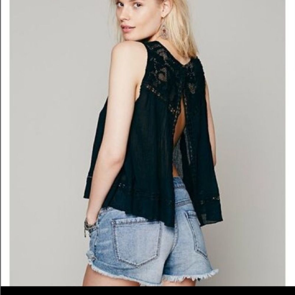 Free People FP One Flaw Away Back Crochet Tank Size XS